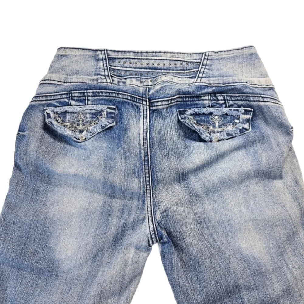 Silver Diva Colombian Women's Rhinestones Blue Jeans Size 12 - Picture 12 of 16